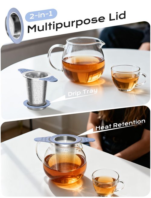 CTIANWXY Tea Infuser for Loose Leaf Tea,Stainless Steel Tea Infuser with Heat Proof Silicone Handles,Extra Fine Mesh Tea Strainers Filter Fine Tea Leaves Effectively,Fits TeaPots/Mugs