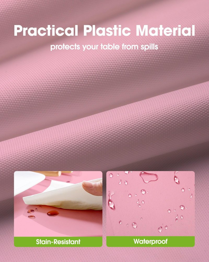 Pureegg Plastic Table Cloth Disposable 10 Pack, 54 x 108 Inch Table Cloths, Easter Party, Valentines, Mothers Day Decorations, Tablecloths, Rectangle, Pastel Plastic Cover, Leakproof & Sturdy, Pink