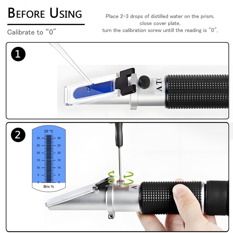 0-32% Brix Meter Refractometer,V-Resourcing Portable Hand Held Refractometer for Sugar Content Test