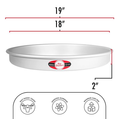 Fat Daddio's Round Cake Pan, 18 x 2 Inch, Silver