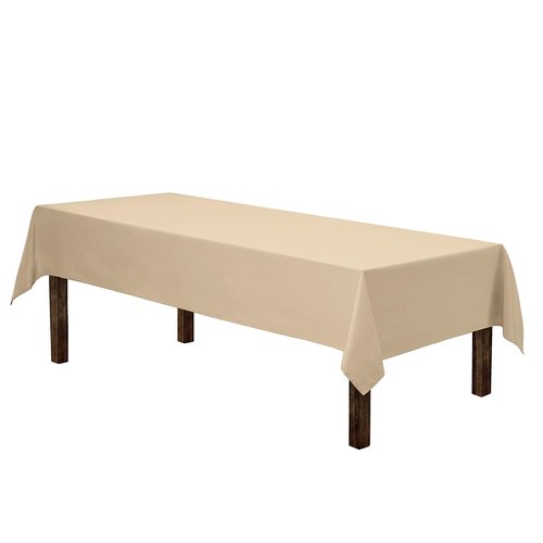 Gee Di Moda Rectangle Tablecloth - 60 x 84 Inch Beige Table Cloth for 5 Foot Rectangle Tables - Heavy Duty Washable Fabric - for Holiday Party, Dinner, Weddings, Baby Shower & Events