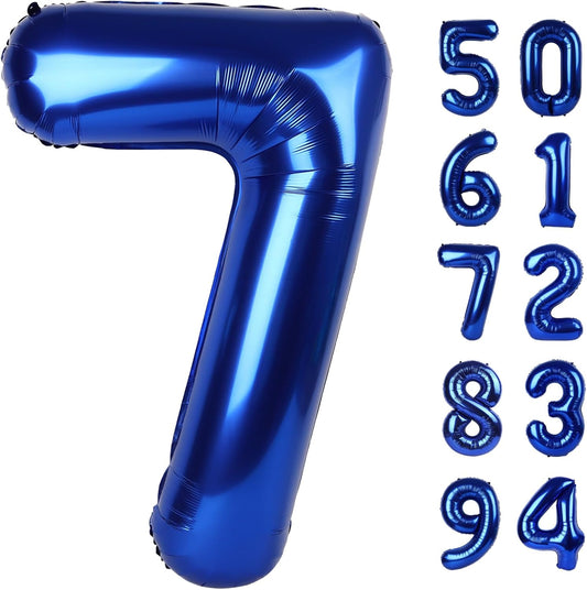 Number 7 Balloon - Night Blue 40 Inch Birthday Decoration for Girls & Women’s Parties