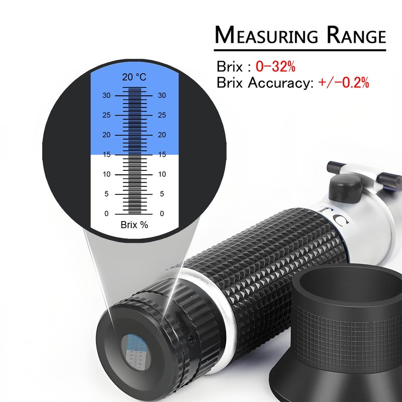 0-32% Brix Meter Refractometer,V-Resourcing Portable Hand Held Refractometer for Sugar Content Test
