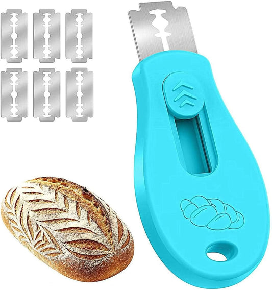 Skiennix Bread Lame - Magnetic Sourdough Scoring Tool with 5 Razor Blades | Blue Design for Perfect Cuts