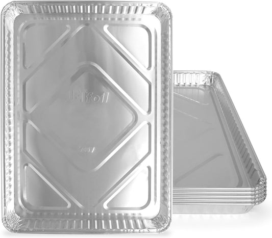 PlasticPro Aluminum Cookie Sheets - Premium Heavy-Duty Disposable Baking Pans | 13 x 17 Inches, 5 Pack