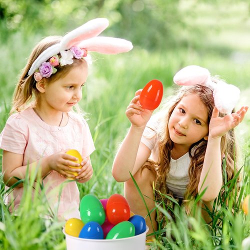 Biubumtu 24Pcs Plastic Bright Easter Eggs Assortment, 3.15'' Fillable Easter Eggs Empty Bulk, Perfect for Easter Egg Hunt/Surprise Egg