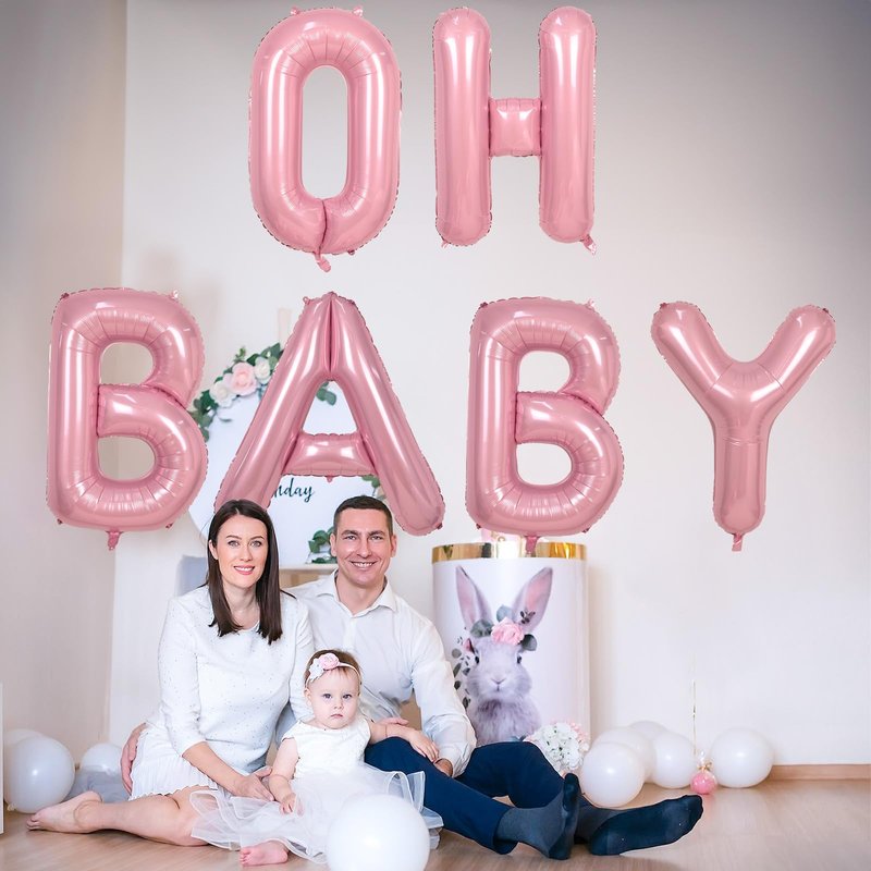 40 Inch Pastel Pink Letter Balloon U, Giant Custom Alphabet U Foil Balloon Baby Pink, Mylar Balloons Light Pink for Girls, Helium Alphabet U Balloons for Women Girls Birthday Party Decorations