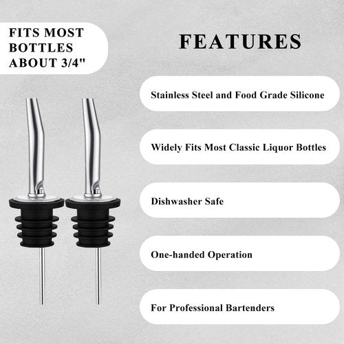 Jigger for Bartending, 2 oz 1 oz Bartender Jigger Stainless Steel, Double Cocktail Jiggers with Internal Measurements, Bar Tool for Bartending, Shot Drink Measurer for Cocktails(1Jigger - 2 Pourers）