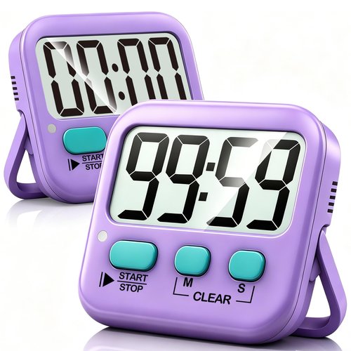Antonki 2 Pack Digital Timer for Kids, Magnetic Countdown Kitchen Timers for Cooking, Egg, Classroom, Teacher, Exercise, Study, Oven - Battery Included