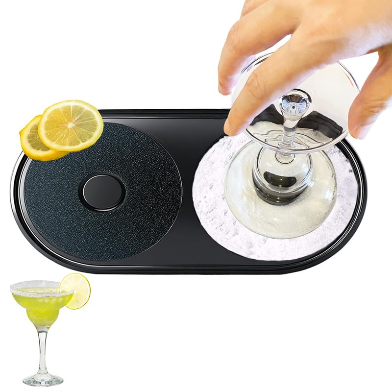 KKJCXY Bar Glass Rimmer All in-One Margarita Salt Rimmer Set for Cocktails, Salt and Sugar Rimmer Tray for Drinks - Drink Rimmer, Glass Rimmer for Margarita Rim, Cocktail Rimmer for Bar Tool
