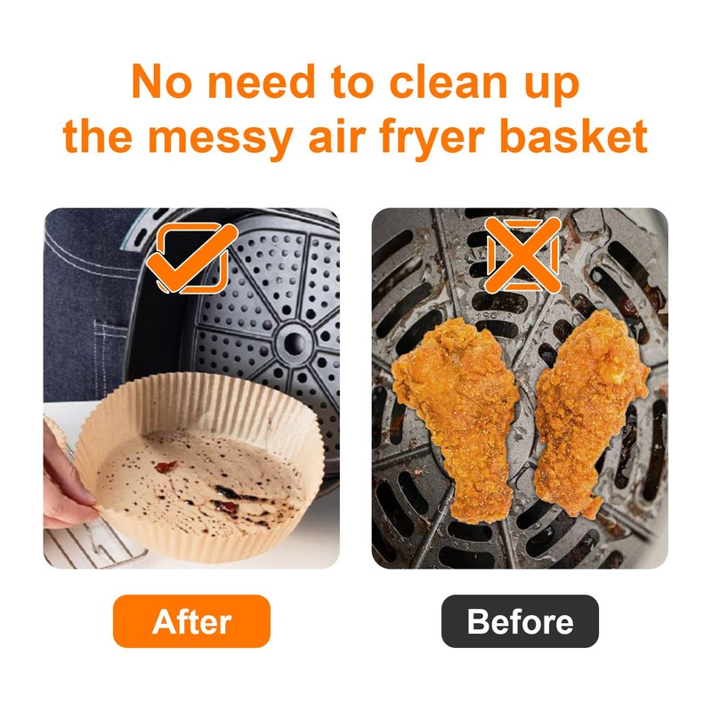 SIUDANGKA Air Fryer Liners for Ninja Air Fryer, 125 Pcs Disposable Paper Liner for most 4-8QT AirFryer
