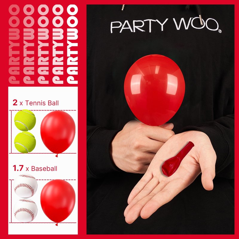 PartyWoo Red Balloons 50 pcs 5 Inch Small Mini Matte Red Latex Balloons for Graduation Wedding Independence Day Valentine's Day Memorial Day Christmas Engagement Birthday Party Decorations Red-Y57