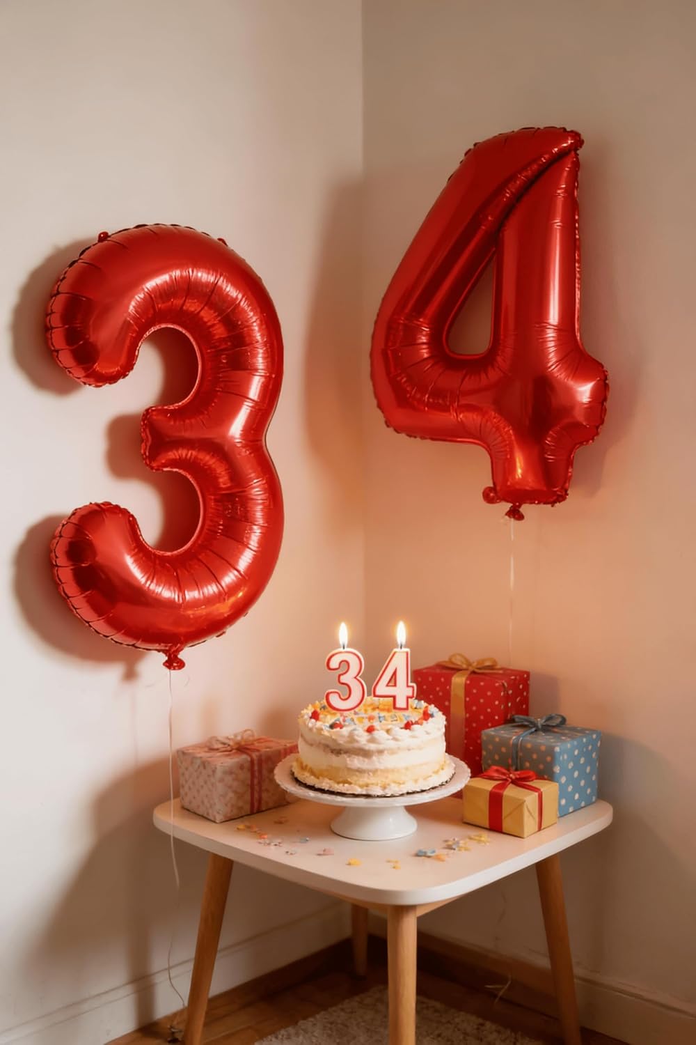 Laser Red Number 3 Balloon - 40 Inch Birthday Decoration for Kids & Women’s Parties