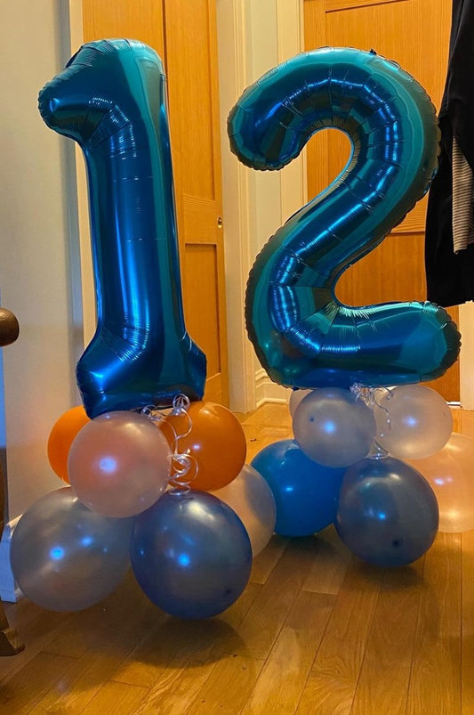 Metallic Blue Number 6 Balloon 40 Inch, 6th Birthday Party Decorations for Children, Giant 6 Foil Balloon for Party Supplies