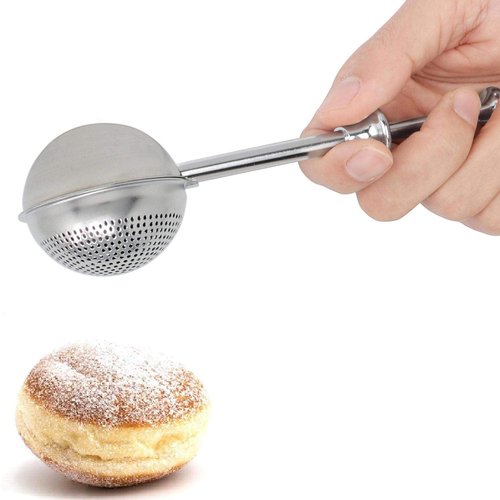 HULISEN Flour Duster for Baking, with Spring Handle, One-Handed Operation, 18/8 Stainless Steel Pick Up and Dust Flour Sifter, Dusting Wand for Sugar, Flour and Spices, Gift Package