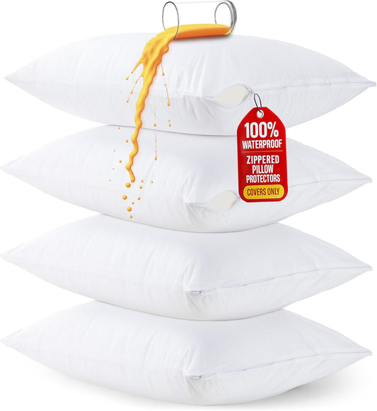 Utopia Bedding Pillow Protectors - Toddler Size, Zipper Closure, Bed Bug & Dust Mite Proof, Waterproof (White)