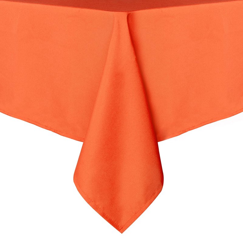 sancua Rectangle Tablecloth - 70 x 90 Inch - Stain and Wrinkle Resistant Washable Polyester Table Cloth, Decorative Fabric Table Cover for Dining Tables, Buffet Parties and Camping, Orange