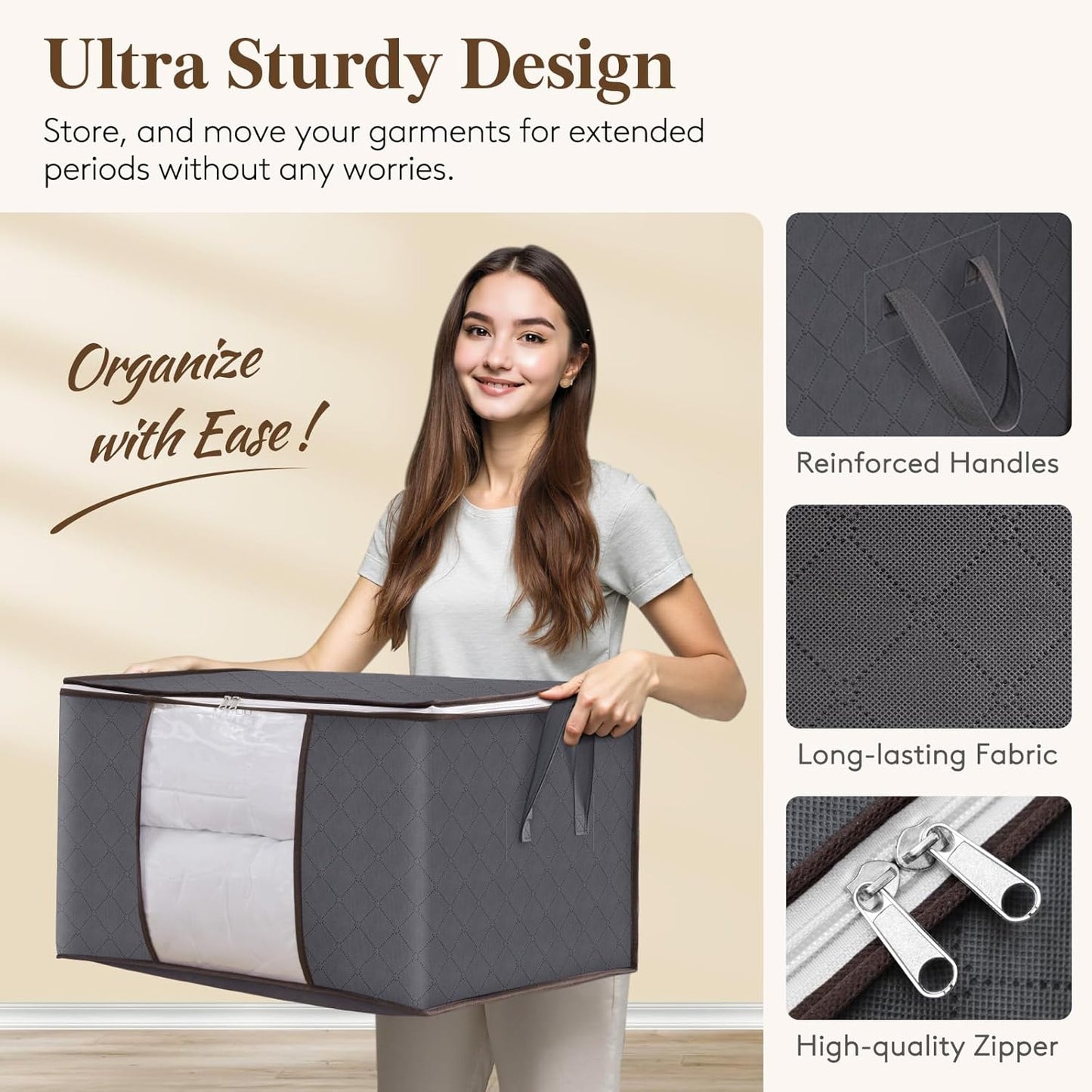 Lifewit 27-Pack 90L Clothes Storage Bins - Foldable Blanket Bags with Zippers & Clear Windows