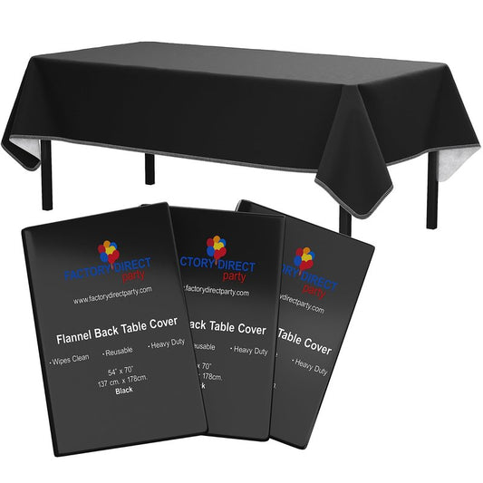 Exquisite Green Vinyl Tablecloths - 54 in. X 108 in. - Pack of 3 Rectangle Tablecloths with Flannel Backing - Plastic, Reusable & Waterproof