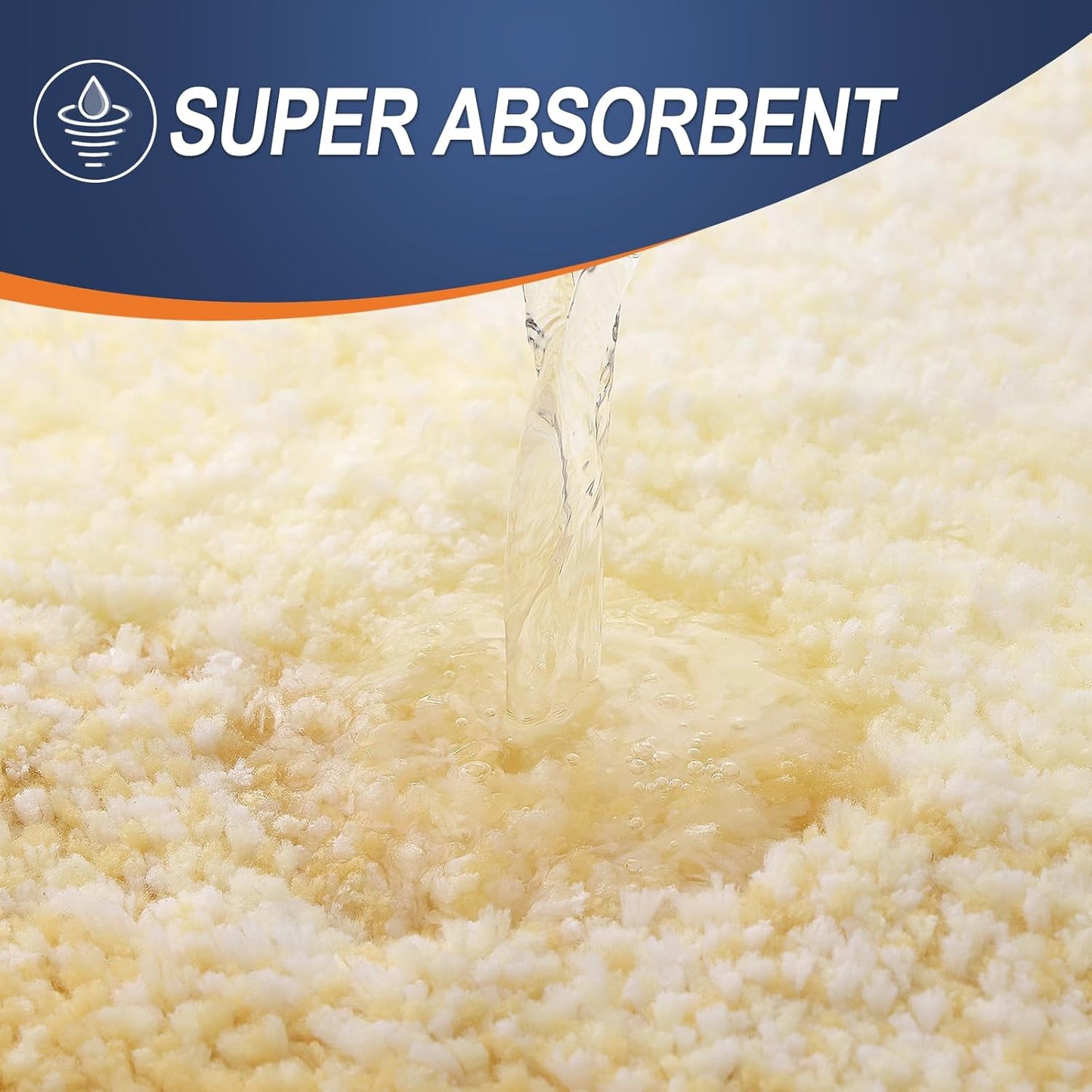 OLANLY Luxury U-Shaped Toilet Rugs - Extra Soft Microfiber, Non-Slip, 24x20, Light Yellow