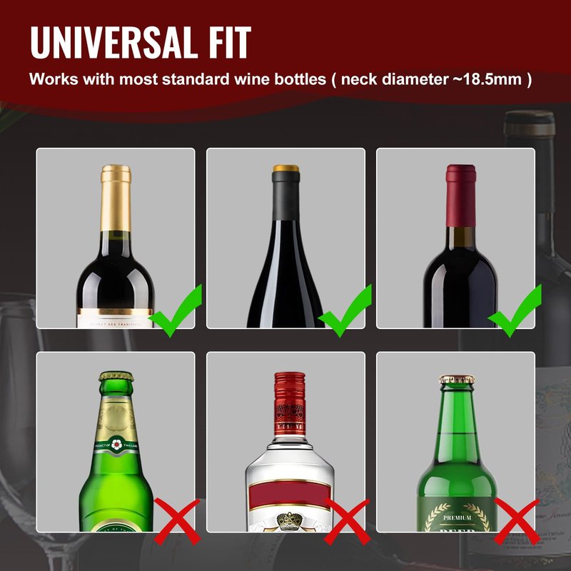 2 Pack Wine Vacuum Saver Sealer with Real-Time Pressure Gauge, Reusable Bottle Stoppers for Red & White Wine Preservation - Airtight Seal, Keep Fresh 5X Longer (Includes Hand Pump)