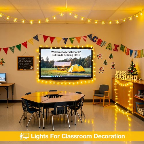 JMEXSUSS 100 LED Globe Star String Lights, 33 FT Globe String Lights Indoor USB Plug in, Warm White Star Fairy Lights for Bedroom Classroom Dorm Indoor Decor