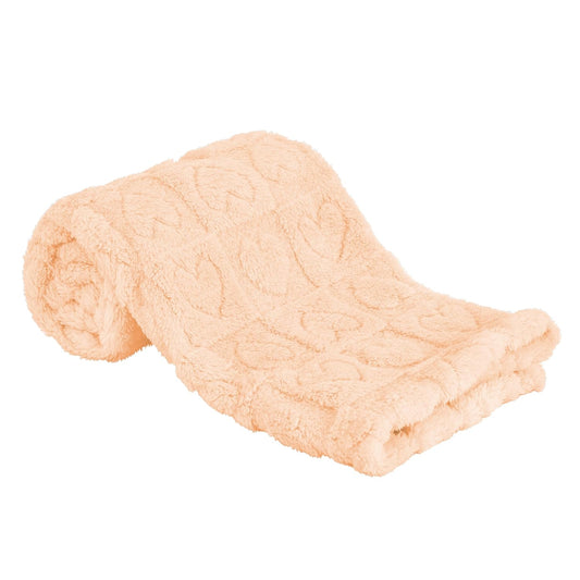 Yurhap Fleece Baby Blanket - Ultra Soft Heart Checkered Design | Cozy 30"x40" Apricot Pink for Infants