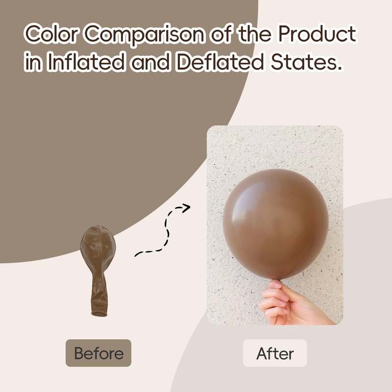 Dark Brown Balloons 12 inch, Brown Latex Balloon 50pcs Party Balloons for Coffee Birthday Baby Shower Wedding Anniversary Party Decorations