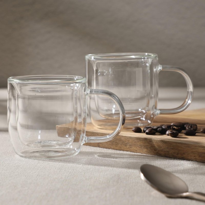Mr. Coffee Salon Espresso 3 OZ Double Wall Insulated Glasses Mugs (Set of 2)