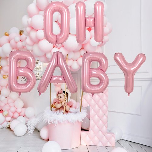 G Letter Balloon Pastel Pink, 40" Alphabet Helium Balloon, Large Inflatable Baby Pink Name Balloon Letters G, XXL Mylar Custom Letter Balloons Light Pink for Girls Birthday Party Decoration Supplies
