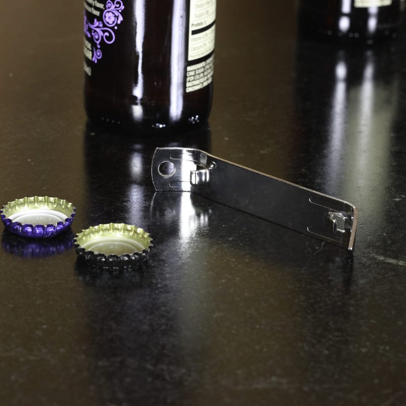 Chef Craft Select Durable Plated Iron Bottle Opener, 4.5 inches in length 2 piece set, Gray