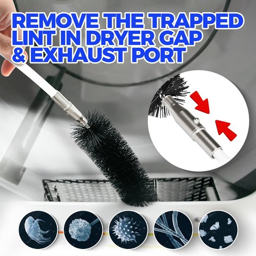 Holikme 32 Feet Dryer Vent Cleaner Kit - Flexible Lint Brush with Drill Attachment for Easy Cleaning