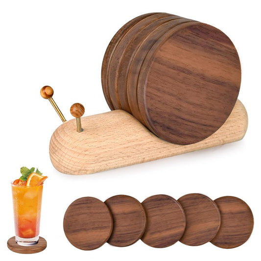Wooden Coasters for Drinks Funny Cute Coasters Funny Unique Cute Small House Warming Gifts New Home Decor Table Decor Weird Stuff for Mom Upgraded Dia (3.5 * 3.5 inches)