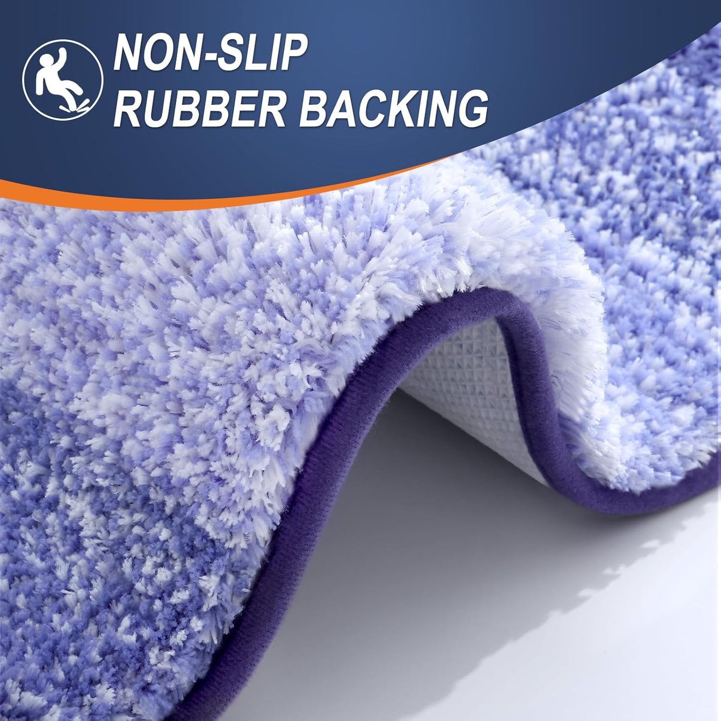 OLANLY Large Bathroom Rugs - Extra Soft Microfiber Mat 40x24 | Quick Dry, Machine Washable, Blue-Violet