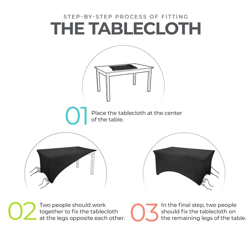 Utopia Kitchen Spandex Tablecloth 2 Pack [8FT, White] Tight, Fitted, Washable and Wrinkle Resistant Stretch Table Cloth Rectangle Cover for Trade Show, Weddings & Parties [96Lx30Wx30H Inch]