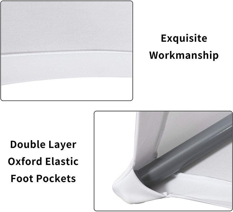 Obstal Cocktail Table Covers Stretch Spandex White Cocktail Table Cover Cloth for Wedding, Banquet and Party (30"-32" Diameter x 42" Height,6Pc)