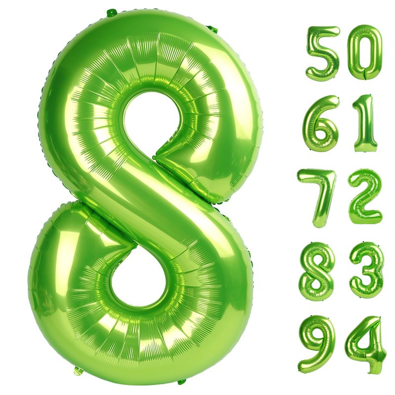 Light Green 8 Balloon, Number Balloons 40 Inch, 8th Birthday Decorations for Girls, Birthday Balloons, Light Green Party Supplies, Number 8 Balloon