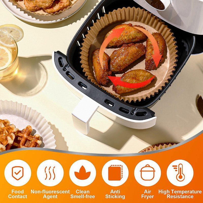 Air Fryer Liners Disposable for Ninja 4QT AF101, Airfryer Liners Round 9.5 Inch Air Fryer Paper Liners Non-stick Air Fryer Parchment Paper Liners Oil Resistant, Waterproof for 4-8Qt Basket