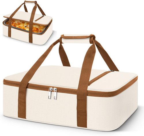 Coobiiya Insulated Casserole Carrier - Keeps Food Hot or Cold | Portable Tote Fits 9" x 13" Baking Dish