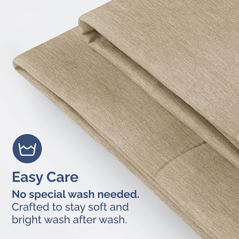 Standard Pillow Cases Set of 2 | Ultra-Soft Hotel Quality Covers - Comfy, Wrinkle-Free & Stain Resistant - Heathered Beige