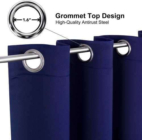 ChrisDowa Blackout Curtains - Thermal Insulated Room Darkening Panels (Navy Blue, 52W x 63L)
