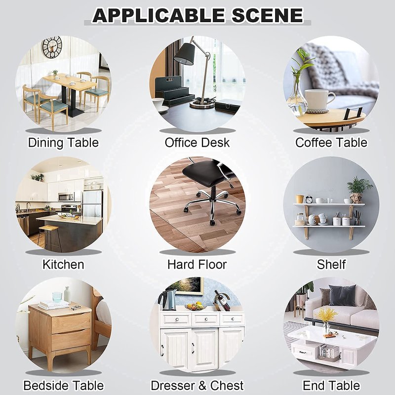 LovePads Clear Table Cover Protector 44 x 60 Inch, 1.5mm Thick Plastic Table Cover, Table Protector for Dining Room Table, Waterproof Vinyl Tablecloth Table Pad Mat for Kitchen, Dresser, Writing Desk