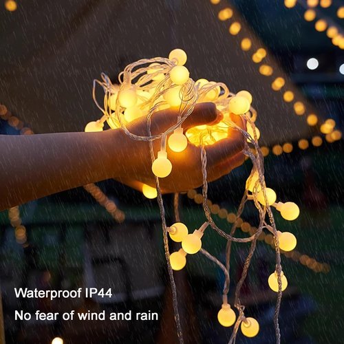 FATONESA Globe String Lights, 32.8 FT 80 LED USB Powered Waterproof Timer 8 Modes Fairy String Lights with Remote for Bedroom Christmas Party Patio Garden Indoor Wedding Decor, Warm White, 10M