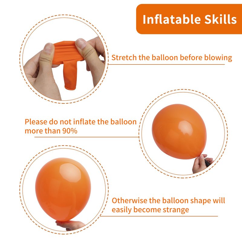 RUBFAC 129pcs Orange Balloons Different Sizes 18/12/10/5 Inches, Burnt Orange Fall Balloon Arch Kit Garland for Halloween Thanksgiving Party Baby Shower Birthday Decoration