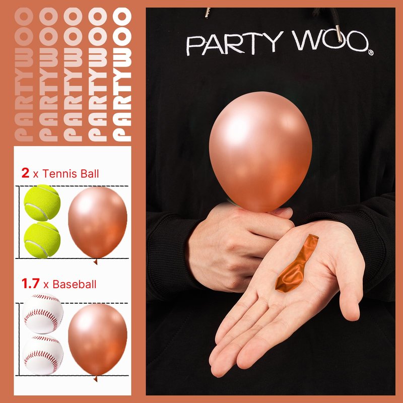 PartyWoo Metallic Rose Gold Balloons, 50 pcs 5 Inch Rose Gold Metallic Balloons, Rose Gold Balloons for Balloon Garland or Arch as Bachelorette Party Decorations, Wedding Decorations, Rose Gold-G107