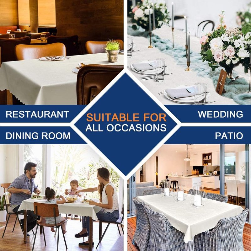 Smiry Rectangle Table Cloth, Waterproof Heavy Duty Vinyl Tablecloths, Wipeable Washable Table Cover for Kitchen and Dining Room (Grey, 60" X 140")