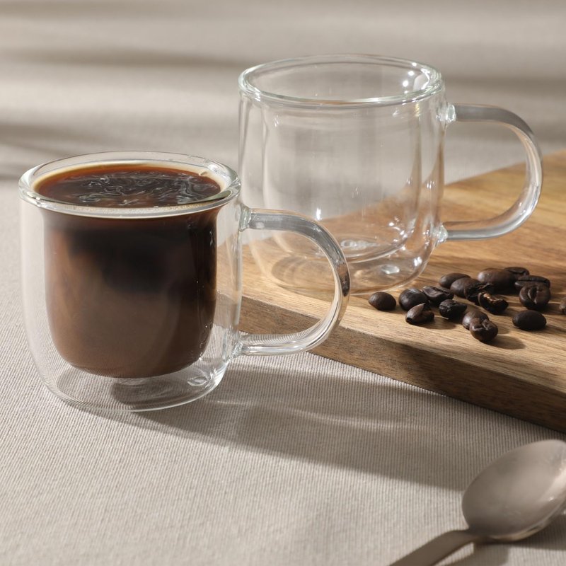 Mr. Coffee Salon Espresso 3 OZ Double Wall Insulated Glasses Mugs (Set of 2)