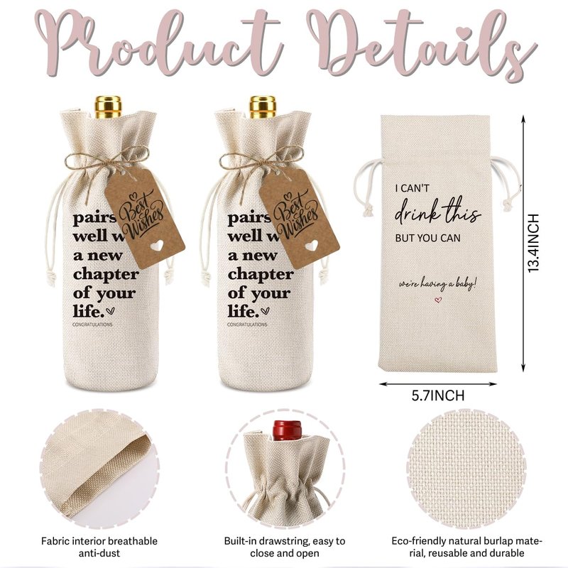 XFW 1 Pcs Funny New Chapter Wine Bag New Beginnings Gifts for Women Men Farewell Gifts for Friends Going Away Gifts for Coworkers Women Men Moving Away Gifts for Friends New Teacher Gifts