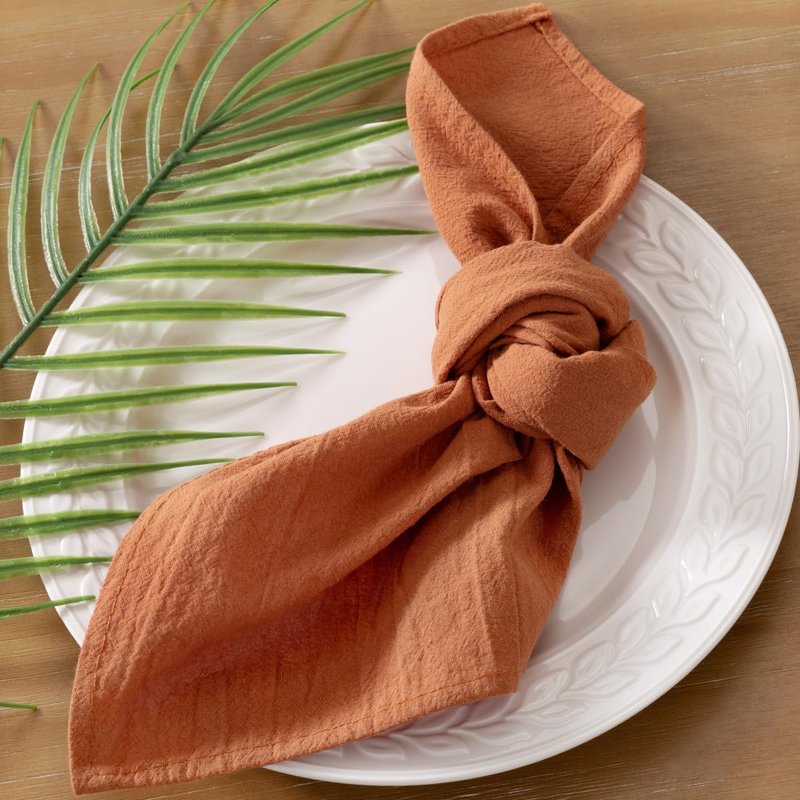 Socomi Cloth Napkins Terracotta Summer Washable Reusable Bulk Linen Cotton Napkins Set of 10 17"x17" for Wedding Party Bridal Baby Shower Birthday Dining Table Decorations