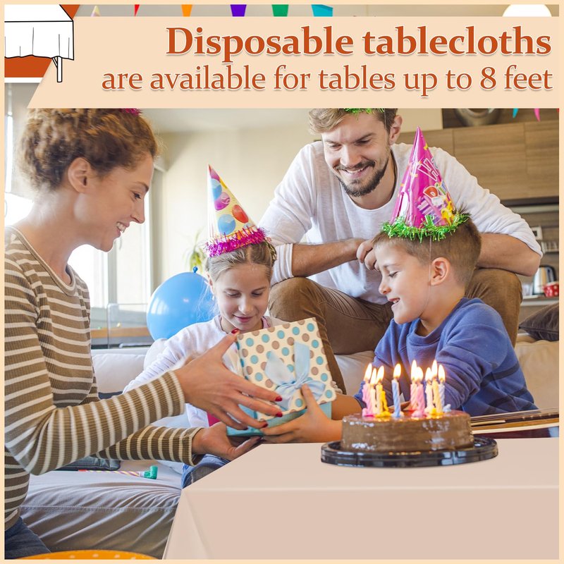 Xnluothsk 20 Pack Beige Rectangle Plastic Tablecloth, 54"x 108" Disposable Table Cloth Party Table Cover, Plastic Table Cloth for Birthday Wedding Party